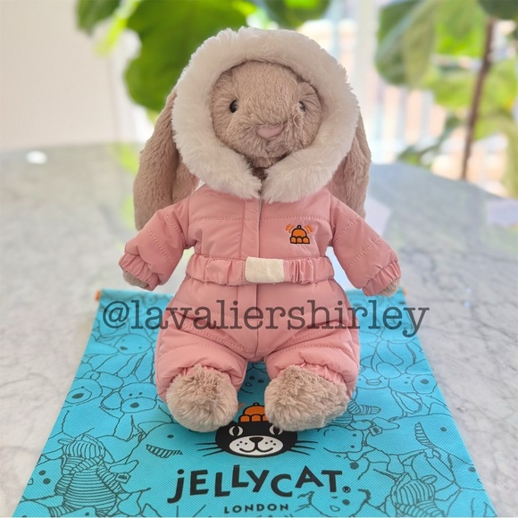 Jellycat Bashful Bunny Snow Suit NWT Authentic - Picture 1 of 7